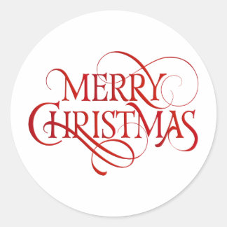 Sticker Rond Joyeux texte de Noël