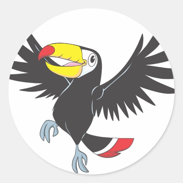 Sticker Rond Joyeux Toucan (Devant)