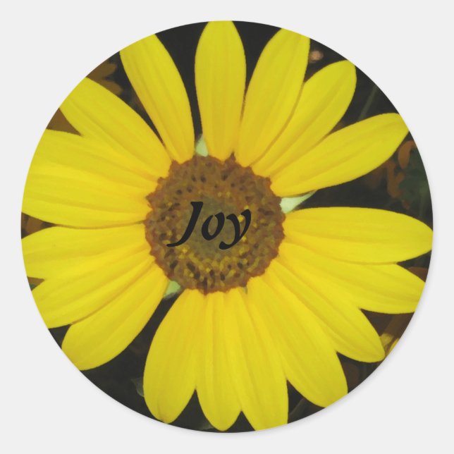 Sticker Rond Joyeux tournesol (Devant)