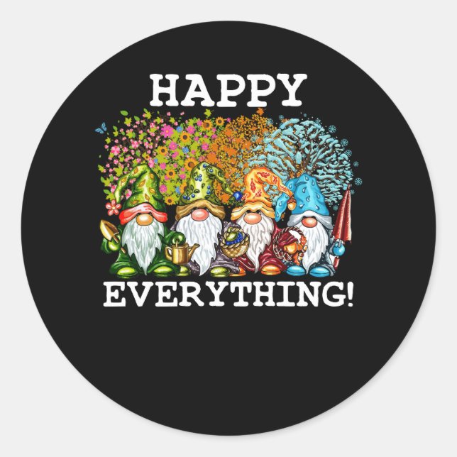 Sticker Rond Joyeux Tout Gnomies Gnomes Fêtes Noël (Devant)