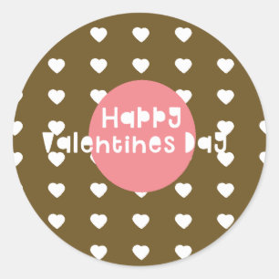 Sticker Rond Joyeux Valentin Confetti Coeur Donut