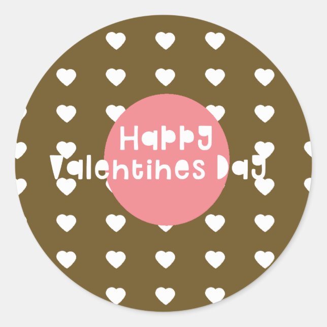 Sticker Rond Joyeux Valentin Confetti Coeur Donut (Devant)