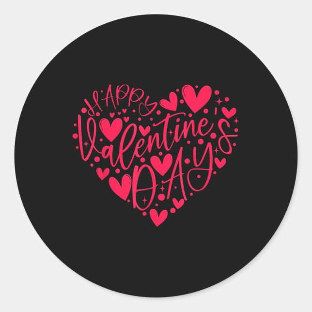 Sticker Rond Joyeux Valentines Chemises Saint Valentin Amour Co (Devant)