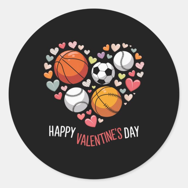 Sticker Rond Joyeux Valentines Jour de baseball de baseball de  (Devant)
