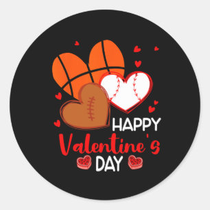 Sticker Rond Joyeux Valentines Jour de baseball de baseball de