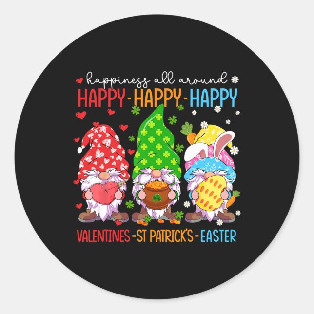 Sticker Rond Joyeux Valentines St Patrick Pâques Joyeux Joyeux  (Devant)