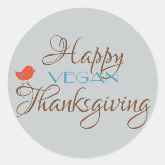 Sticker Rond Joyeux Vegan Thanksgiving