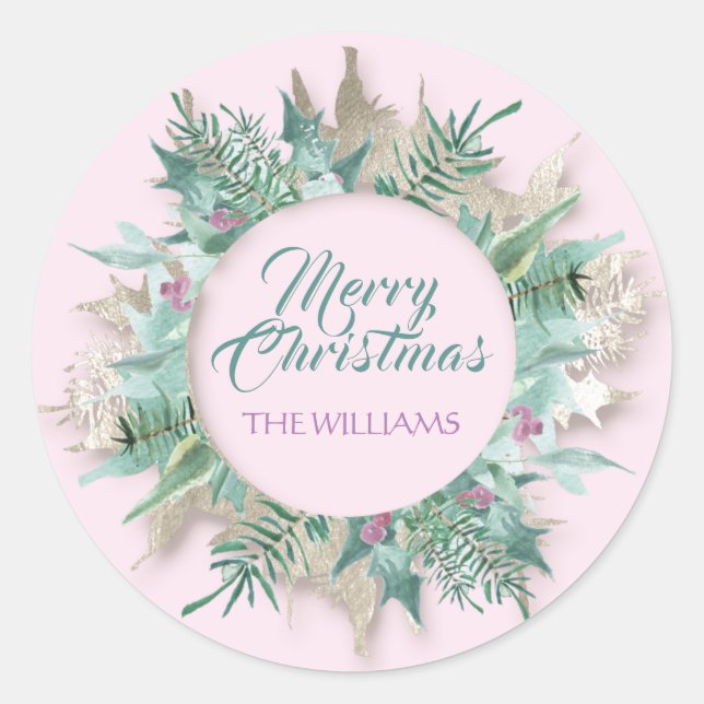 Sticker Rond Joyeux Ventre Noël Joyeux Joyeux Monnaie de Vacanc (Devant)