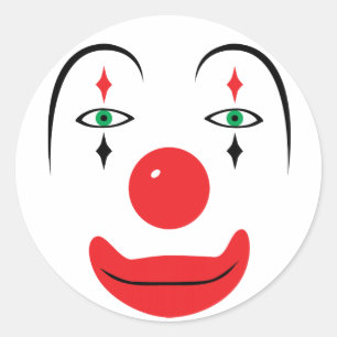 Sticker Rond Joyeux visage de clown