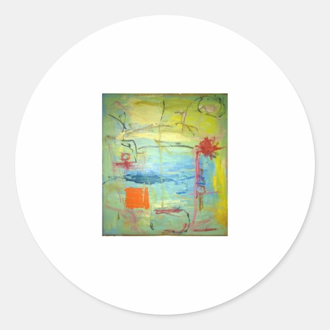 Sticker Rond Joyeux visage triste Abstrait Jeff Hankamer Artjun (Devant)