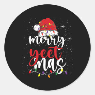 Sticker Rond Joyeux Yeetmas Drôle Joyeux Yeet Mas Slang de Noël