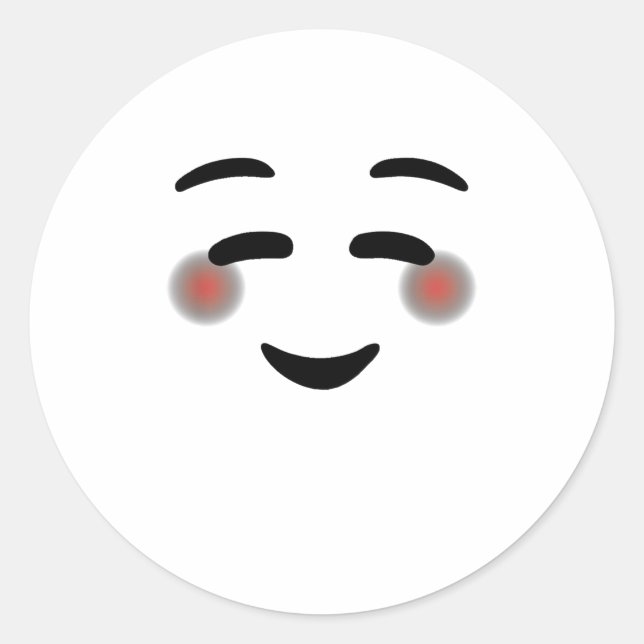 Sticker Rond Joyeux Yeux souriants Face Blushing Emojis (Devant)