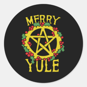 Sticker Rond Joyeux Yule Pagan Yule Bénédictions