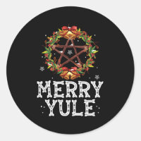 Joyeux Yule Winter Solstice Holly Pentagram