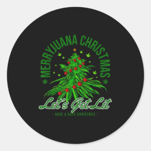 Sticker Rond Joyeuxjuana Noël Noël Herbe T Roll