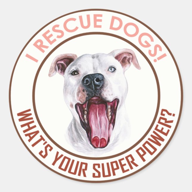STICKER ROND J'SECOURT LES CHIENS ! (Devant)
