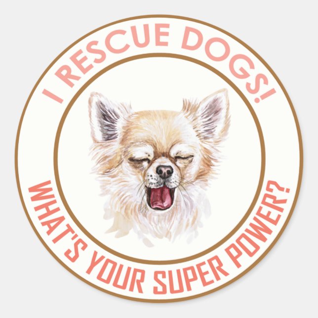 STICKER ROND J'SECOURT LES CHIENS ! (Devant)