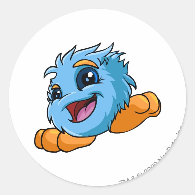 Sticker Rond JubJub bleu (Devant)