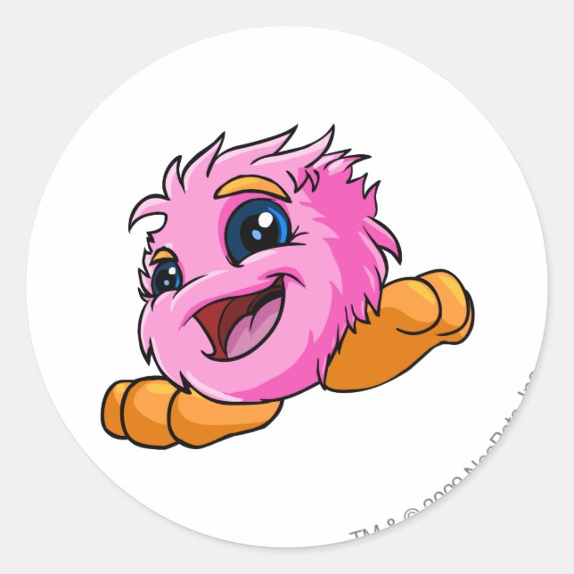 Sticker Rond JubJub rose (Devant)
