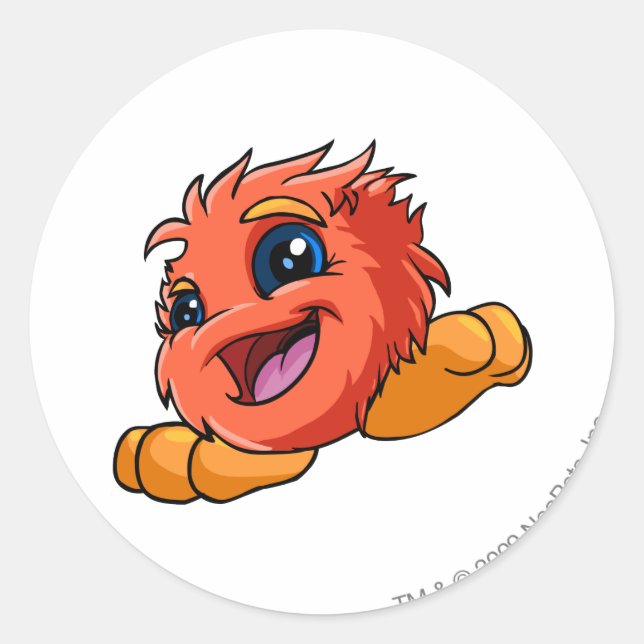 Sticker Rond JubJub rouge (Devant)
