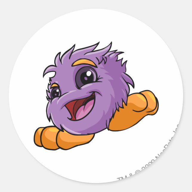 Sticker Rond JubJub violet (Devant)