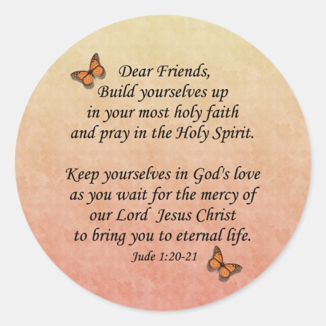 Sticker Rond Jude 1:20-21 ~ Sainte Foi (Devant)