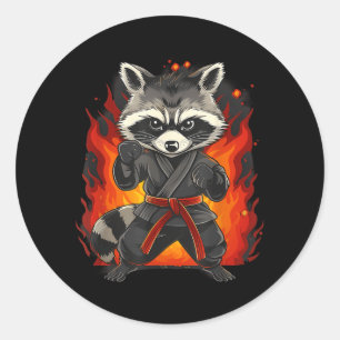 Sticker Rond Judo Raton Nature Kickboxing Taekwondo Arts Martia