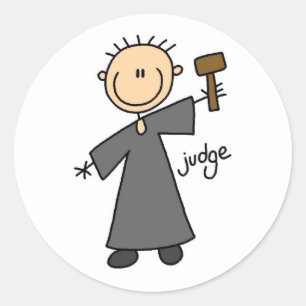 Sticker Rond Juge Stick Figure