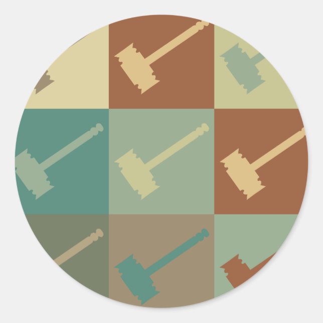 Sticker Rond Jugement Pop Art (Devant)