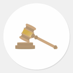 Sticker Rond Juges Gavel