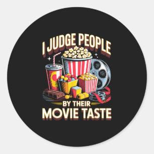 Sticker Rond Jugez les gens film cinéma nourriture nuit snack p