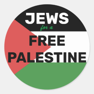 STICKER ROND JUIFS POUR UN DRAPEAU PALESTINE GRATUIT ROUGE NOIR
