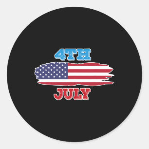 Sticker Rond Juillet 4 Chemise 4 Juillet Drapeau Américain Pour