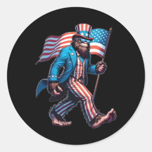 Sticker Rond Juillet Chemises Drapeau Patriotique Américain Sas