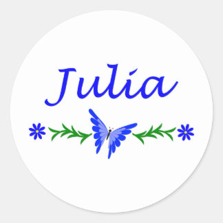 Sticker Rond Julia (Papillon bleu)