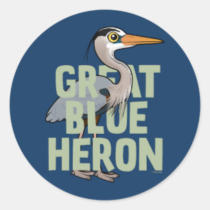 Sticker Rond Jumbo Great Blue Heron