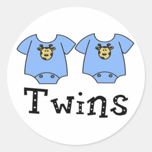 Sticker Rond Jumeaux mignonnes Bodysuit 2 garçons
