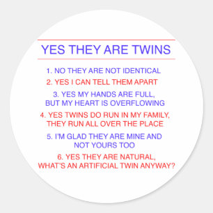 Sticker Rond Jumelles Questions Fraternelles
