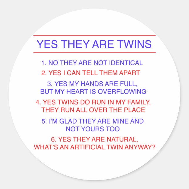 Sticker Rond Jumelles Questions Fraternelles (Devant)