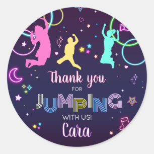 Sticker Rond Jump and Glow Birthday Party
