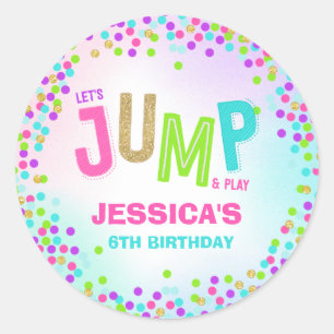 Sticker Rond Jump Trampoline Anniversaire Décor Personnalisé