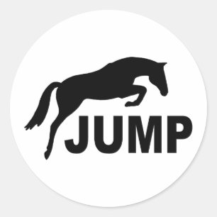 Sticker Rond JUMPER avec Cheval de saut