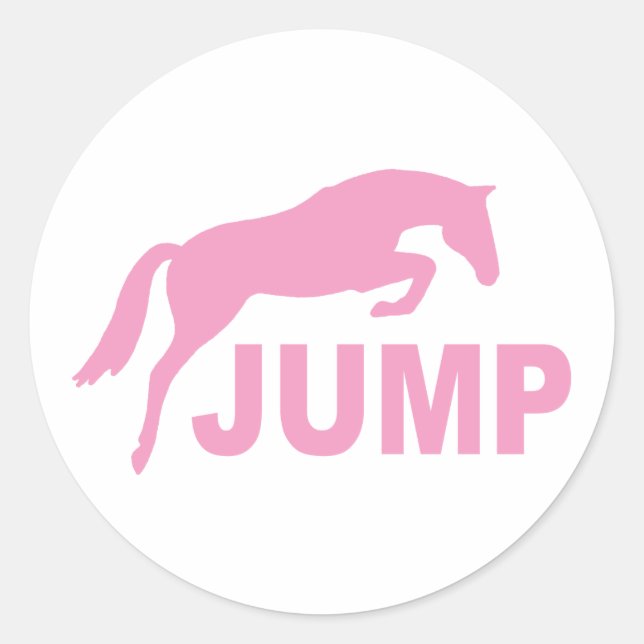 Sticker Rond JUMPER avec Cheval de saut (rose) (Devant)