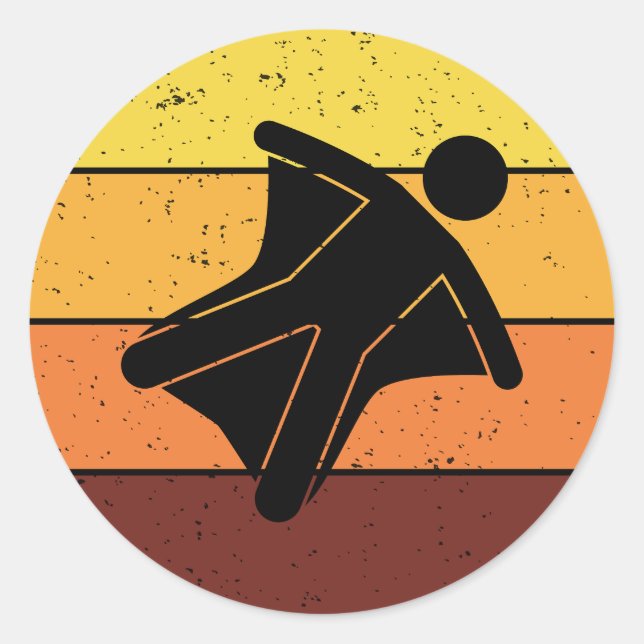 Sticker Rond Jumping en combinaison ailée Base Jumping Skydivin (Devant)