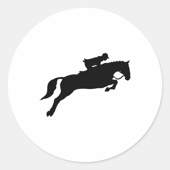 Sticker Rond Jumping Galloping Running Horse (Devant)