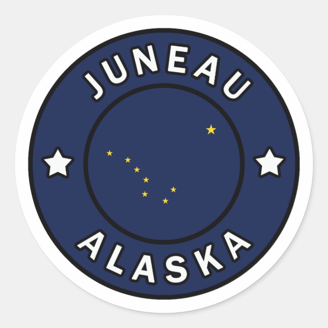 Sticker Rond Juneau Alaska (Devant)