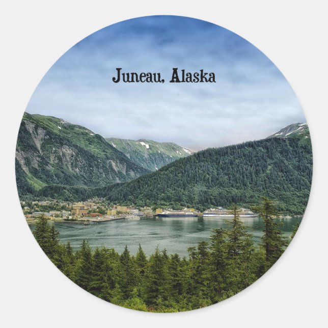 Sticker Rond Juneau (Alaska) (Devant)