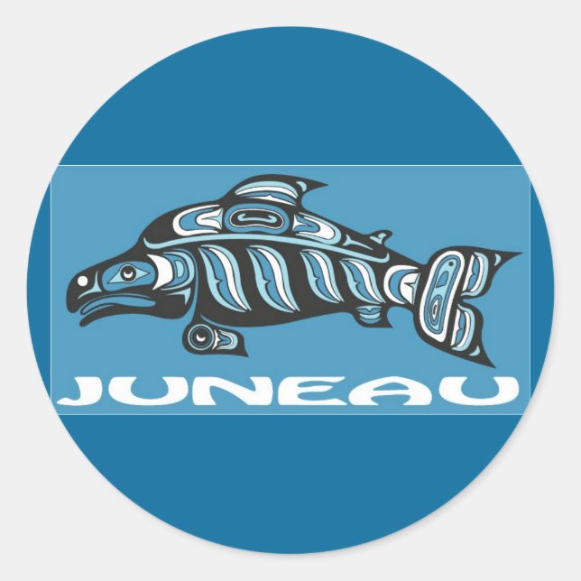 Sticker Rond Juneau Alaska (Devant)
