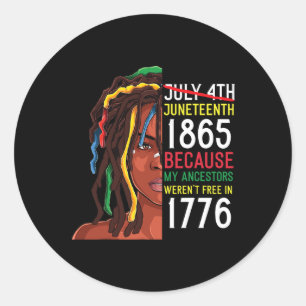 Sticker Rond Junetdix Day Ancestors Gratuit 1776 Juillet 4 Noir