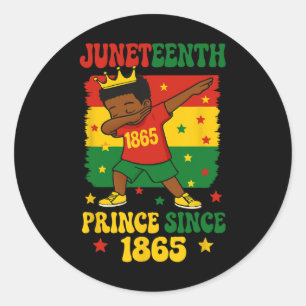 Sticker Rond Juneteenth 1865 Groovy Toddler garcon qui fait le